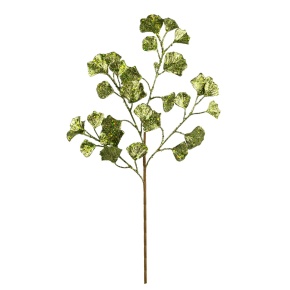 Ветка Гингко с глиттером, 67см, зеленый в интернет-магазине флористических аксессуаров Азалия Декор