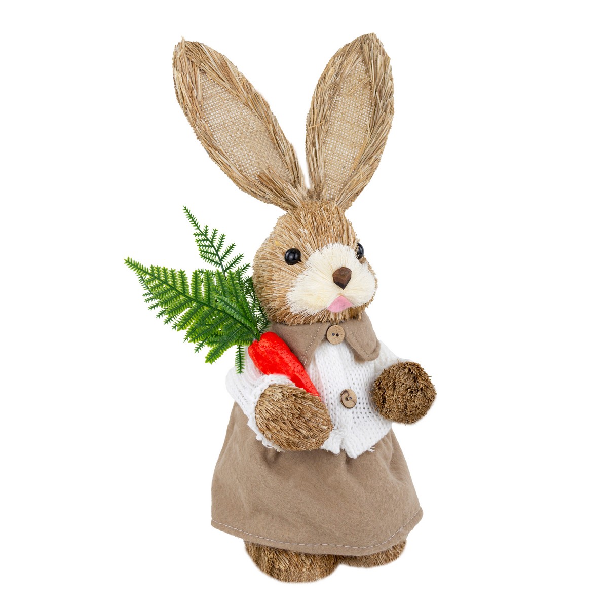 Сувенир Заяц Мальчик/Девочка (пенопласт/трава), H35см, в асс., коричневый в интернет-магазине флористических аксессуаров Азалия Декор