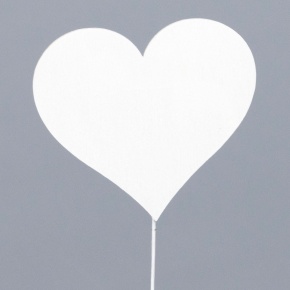 Вставка Сердце (в уп. 12 шт.), 8хH30см, белый в интернет-магазине флористических аксессуаров Азалия Декор