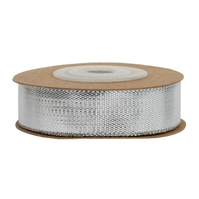 Лента декоративная (полиэстер), 15 мм 10 м, серебряный в интернет-магазине флористических аксессуаров Азалия Декор