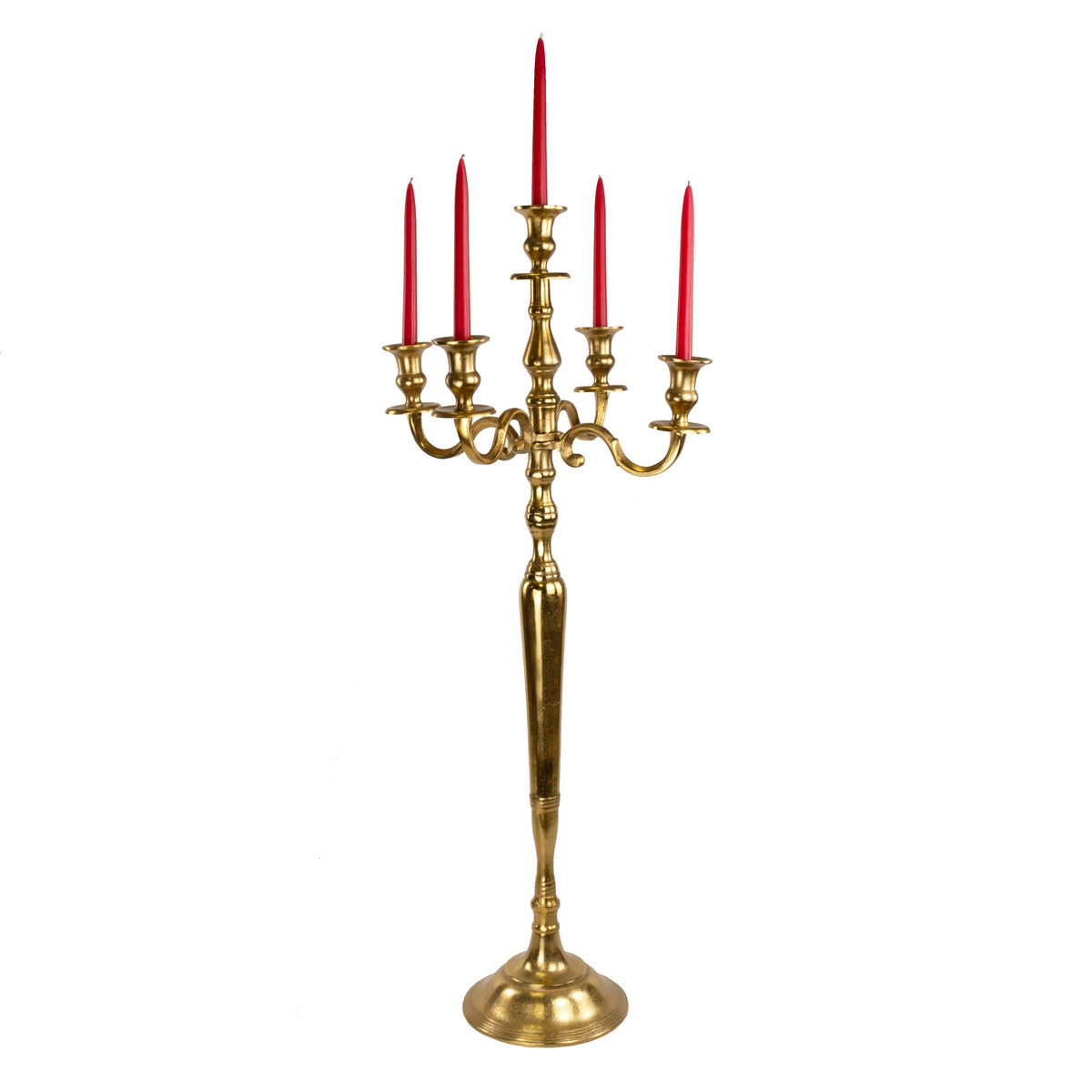 Канделябр для 5 свечей (металл), H99см, золотой в интернет-магазине флористических аксессуаров Азалия Декор