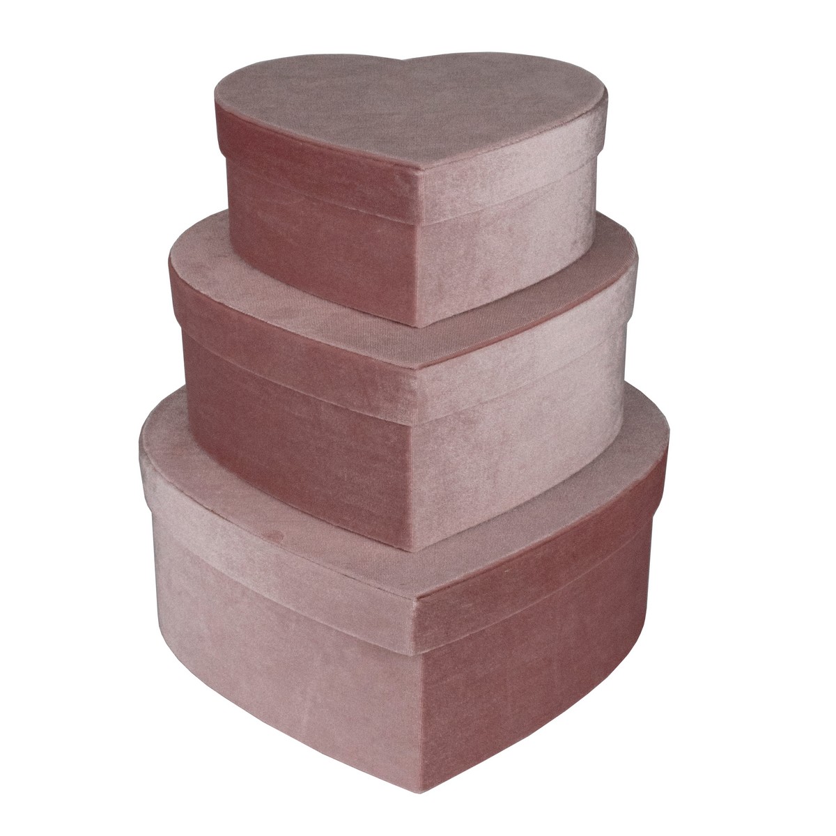 Набор коробок Сердце 3шт., 30х27,5х6,6см, пудровый в интернет-магазине флористических аксессуаров Азалия Декор