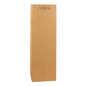 Пакет подарочный для вина (крафт), 11,5х35,5х9см (в уп. 10 шт.), натуральный в интернет-магазине флористических аксессуаров Азалия Декор