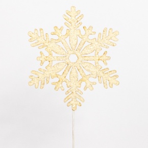 Вставка Снежинка с глиттером, 8хH20см, (в уп. 12шт.), бел. в интернет-магазине флористических аксессуаров Азалия Декор