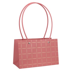 Пакет для цветов водостойкий (крафт),  22х11х14см (в уп. 10шт.), розовый/золотой в интернет-магазине флористических аксессуаров Азалия Декор