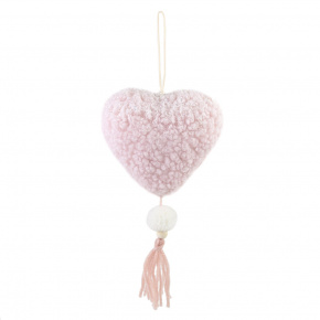 Украшение подвесное Сердце с кисточкой, H21x12x5см, розовый в интернет-магазине флористических аксессуаров Азалия Декор