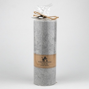 Свеча-столбик Бирмингем (125 часов, пальмовый воск), D7xH20см, светло-серый в интернет-магазине флористических аксессуаров Азалия Декор