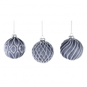 Украшение Шар (стекло), D8см, синий в интернет-магазине флористических аксессуаров Азалия Декор