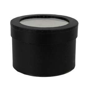 Коробка подарочная круглая, D12,5xH8,5см, черный в интернет-магазине флористических аксессуаров Азалия Декор