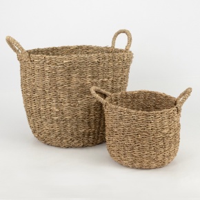 Набор корзин плетеных 2шт. (растительный материал), D30xH25см, натуральный в интернет-магазине флористических аксессуаров Азалия Декор