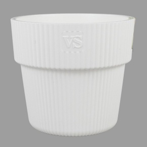 Кашпо со вставкой Алемар (пластик), D21,5xH19,5см, 4,8л, белый в интернет-магазине флористических аксессуаров Азалия Декор