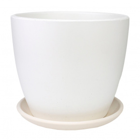 Кашпо Грэй (бетон), D30xH28см, 13л, белый в интернет-магазине флористических аксессуаров Азалия Декор