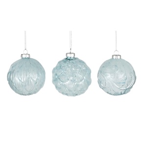 Украшение подвесное Шар (стекло), D8см, в асс., голубой в интернет-магазине флористических аксессуаров Азалия Декор