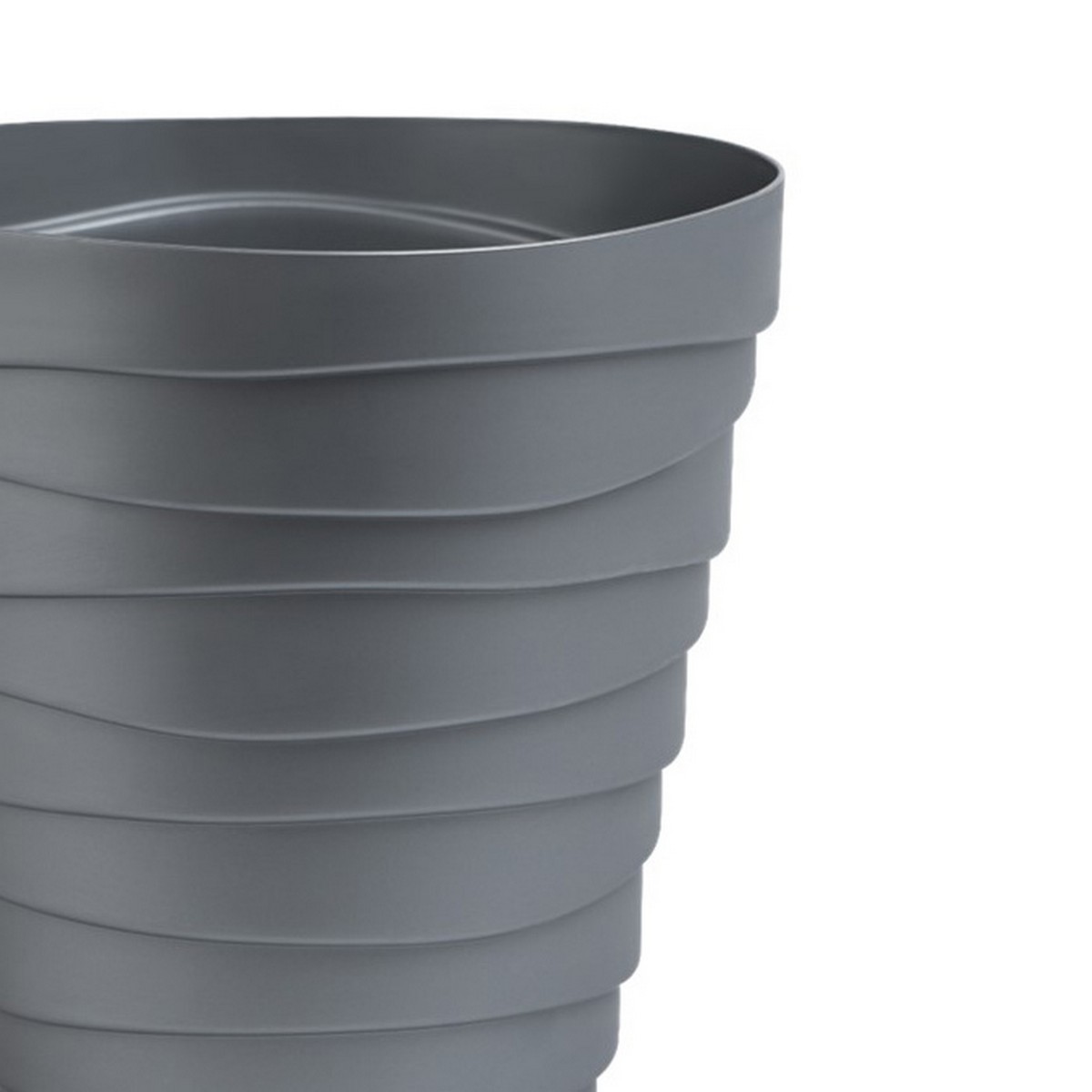 Кашпо Бархан (пластик), D18xH17см, 2,25л, серебряный в интернет-магазине флористических аксессуаров Азалия Декор