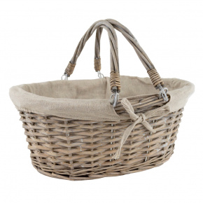 Корзина плетеная (ива), 35х30x15xH28см, серый в интернет-магазине флористических аксессуаров Азалия Декор