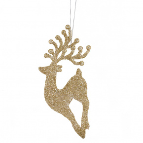 Украшение подвесное Олень (пластик), 17,5x8,5см, шамп. в интернет-магазине флористических аксессуаров Азалия Декор