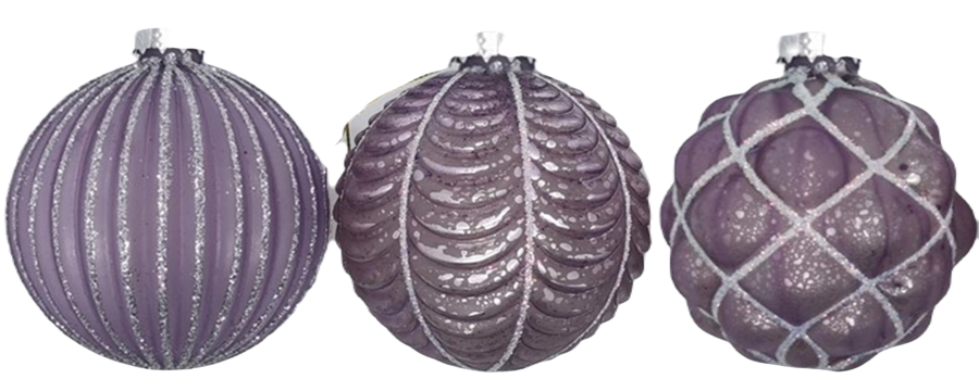 Украшение Шар (стекло), D8см, сиреневый в интернет-магазине флористических аксессуаров Азалия Декор