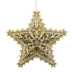 Украшение подвесное Звезда, 12х12см, золотой в интернет-магазине флористических аксессуаров Азалия Декор