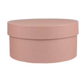 Коробка подарочная круглая, D20xH10 см, пудровый в интернет-магазине флористических аксессуаров Азалия Декор