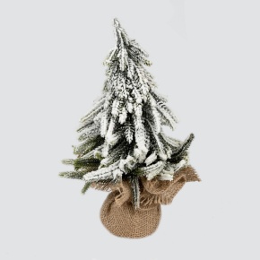 Ель искусств. заснеж. в кашпо, Н27х16х16см, зеленый/белый в интернет-магазине флористических аксессуаров Азалия Декор