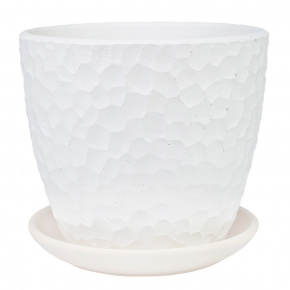 Кашпо Манго (бетон), D36xH33см, 22л, белый в интернет-магазине флористических аксессуаров Азалия Декор