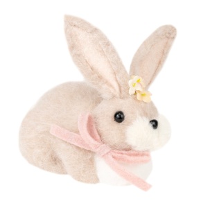 Сувенир Заяц (пенопласт/текстиль), H17x20x13см, кремовый в интернет-магазине флористических аксессуаров Азалия Декор