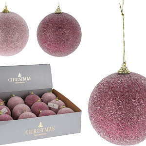 Украшение подвесное Шар (пластик), D10см, розовый в интернет-магазине флористических аксессуаров Азалия Декор