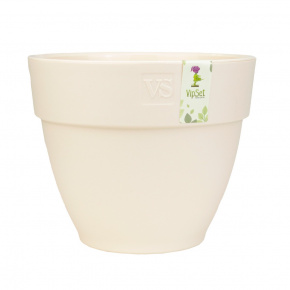 Кашпо со вставкой Лори (пластик), D17xH13,9см, 2,1л, кремовый в интернет-магазине флористических аксессуаров Азалия Декор