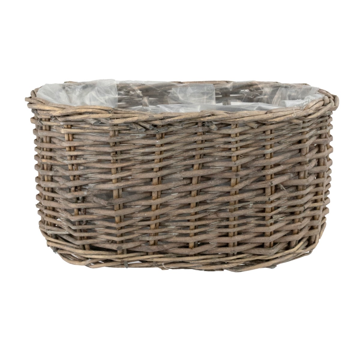 Кашпо плетеное (ива), 30х17хН15см, серый в интернет-магазине флористических аксессуаров Азалия Декор