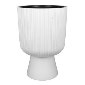 Кашпо со вставкой Мика на ножке (пластик), D29xH43см, 5,5л, белый в интернет-магазине флористических аксессуаров Азалия Декор