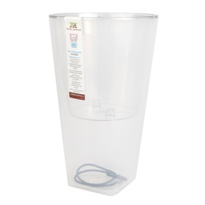 Кашпо Грейс со вставкой (пластик), D15xH25см, 2,7л, прозрачный в интернет-магазине флористических аксессуаров Азалия Декор