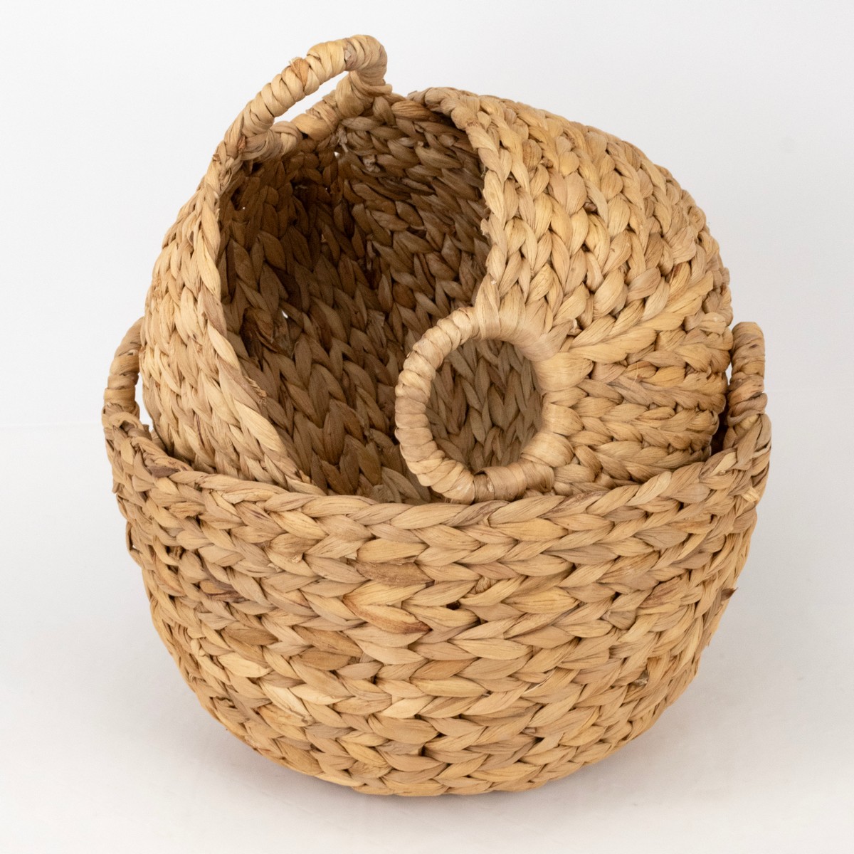 Набор корзин плетеных 3шт. (растительный материал), D33хH16см, натуральный в интернет-магазине флористических аксессуаров Азалия Декор