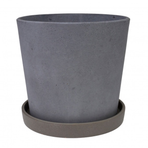 Цв. горшок с поддоном Грэй (бетон), D20,5xH18см, 3,82л, серый в интернет-магазине флористических аксессуаров Азалия Декор