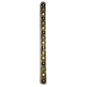 Набор шаров в тубе 16шт. (пластик), D4см, зол. в интернет-магазине флористических аксессуаров Азалия Декор