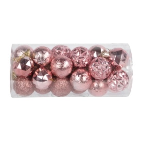 Набор шаров в тубе 16шт. (пластик), D4см, розовый в интернет-магазине флористических аксессуаров Азалия Декор