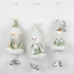 Украшение подвесное Новогоднее, H18х4х3см, в асс., зеленый в интернет-магазине флористических аксессуаров Азалия Декор