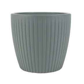 Кашпо со вставкой Эви (пластик), D10,5xH9,5см, 0,6л, серый в интернет-магазине флористических аксессуаров Азалия Декор
