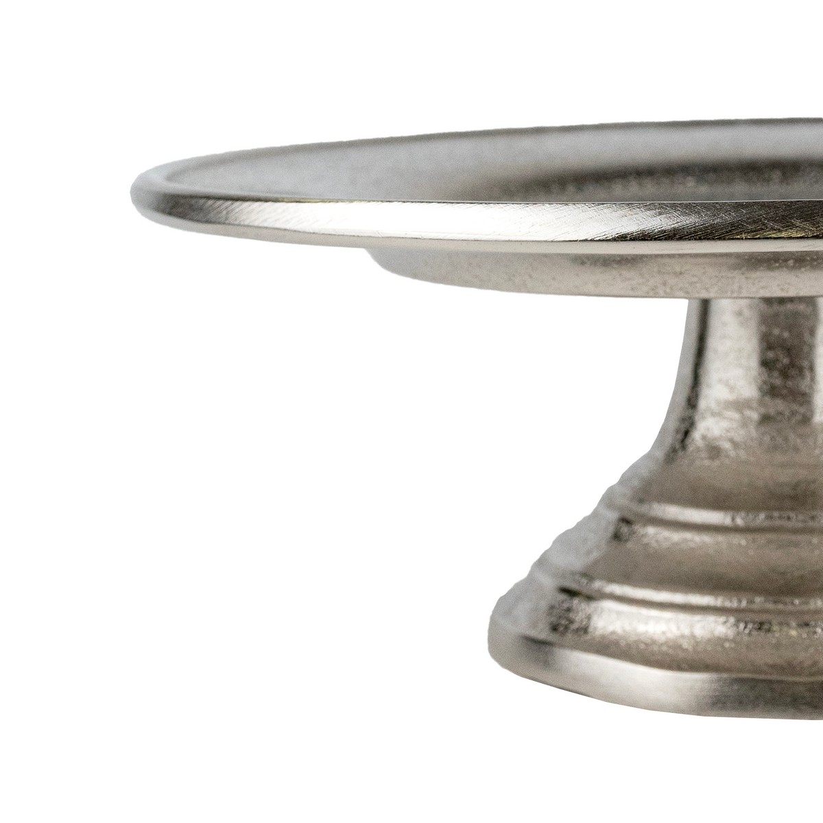 Подставка на ножке (металл), D24xH9,5см, серебряный в интернет-магазине флористических аксессуаров Азалия Декор