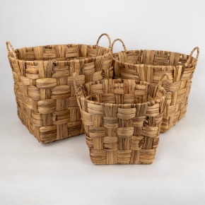 Набор корзин плетеных 3шт. (растительный материал), D40хH30см, натуральный в интернет-магазине флористических аксессуаров Азалия Декор