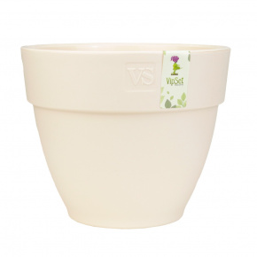 Кашпо со вставкой Лори (пластик), D21xH17,2см, 4л, кремовый в интернет-магазине флористических аксессуаров Азалия Декор