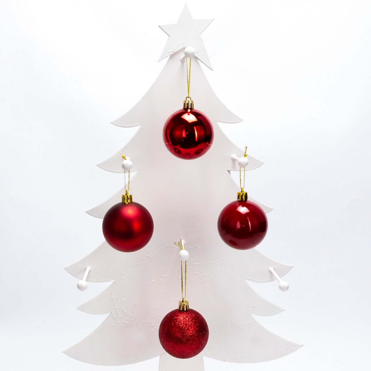 Набор шаров в тубе 10шт. (пластик), D6см, красный в интернет-магазине флористических аксессуаров Азалия Декор