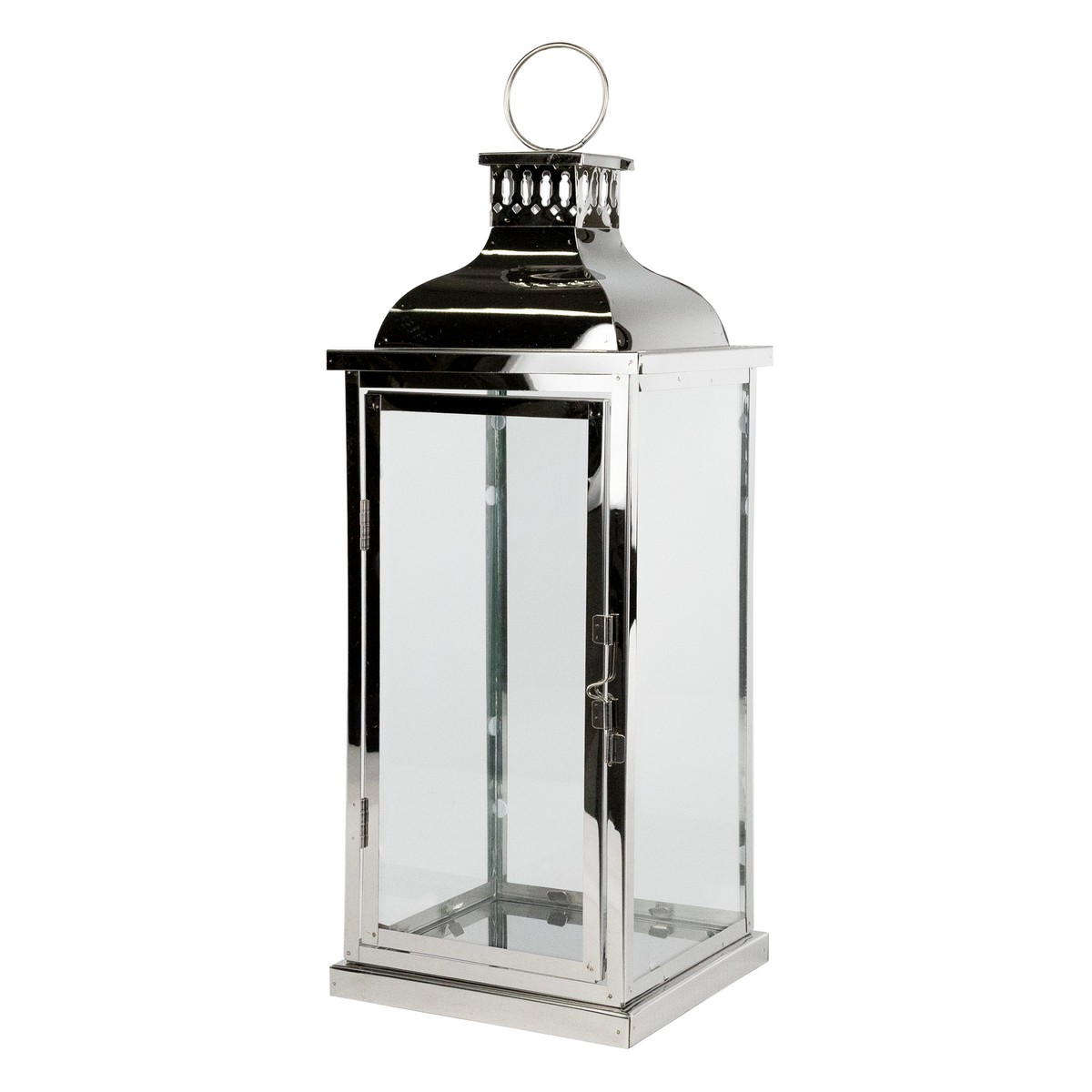 Набор фонарей 3шт. (металл/стекло), 20x20xH55см, серебряный в интернет-магазине флористических аксессуаров Азалия Декор