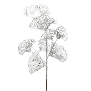 Ветка с глиттером, H72см, серебряный в интернет-магазине флористических аксессуаров Азалия Декор