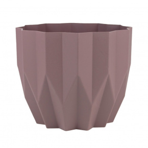 Кашпо Геометрия (пластик), D13xH16см, 0,8л, фиолетовый в интернет-магазине флористических аксессуаров Азалия Декор