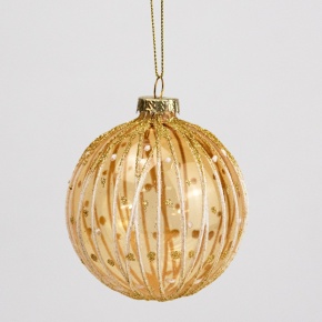 Украшение подвесное Шар (стекло), D8см, золотой в интернет-магазине флористических аксессуаров Азалия Декор
