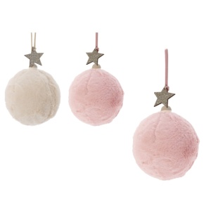 Украшение подвесное Шар со звездой (пластик), D10см, цв. в асс. в интернет-магазине флористических аксессуаров Азалия Декор