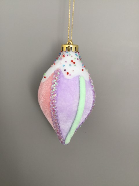 Украшение подвесное Луковица с глазурью, Н15хD8см, цв. в асс. в интернет-магазине флористических аксессуаров Азалия Декор