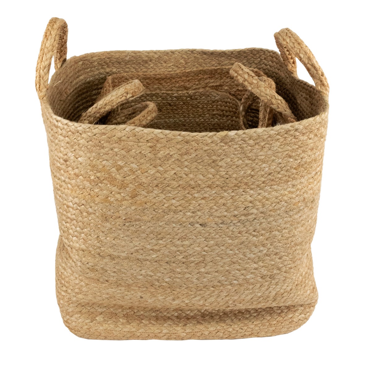 Набор корзин плетеных 3шт. (джут), 37х37xH37см, натуральный в интернет-магазине флористических аксессуаров Азалия Декор