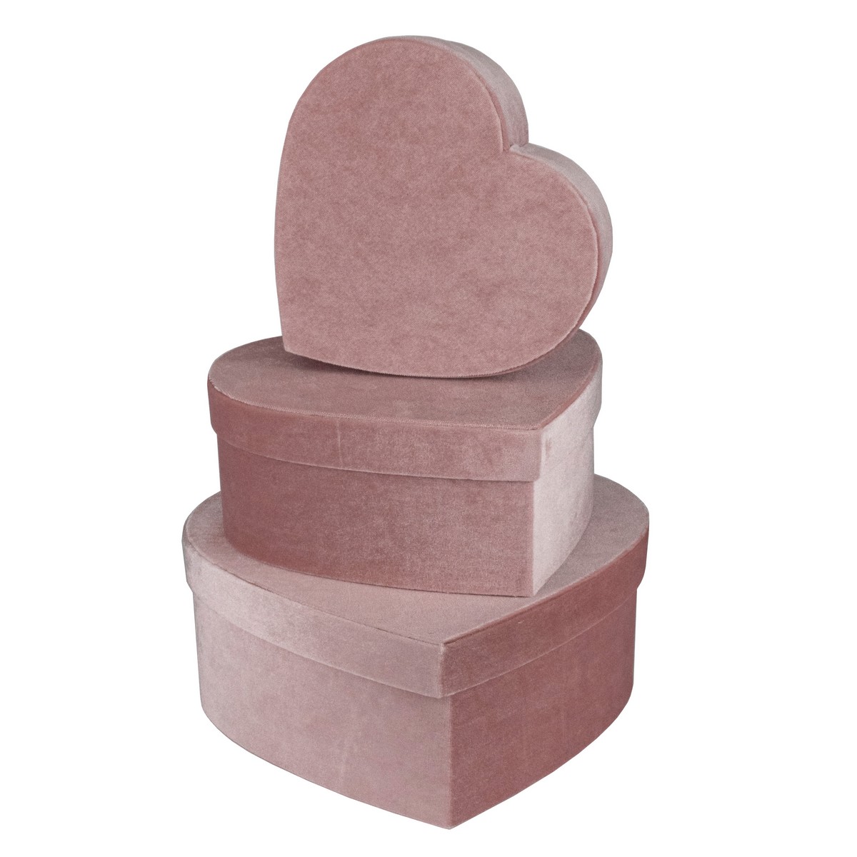 Набор коробок Сердце 3шт., 30х27,5х6,6см, пудровый в интернет-магазине флористических аксессуаров Азалия Декор