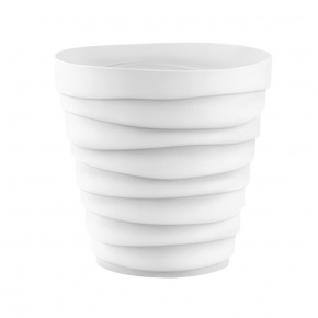 Кашпо Бархан (пластик), D14,5xH14,5см, 1,4л, белый в интернет-магазине флористических аксессуаров Азалия Декор